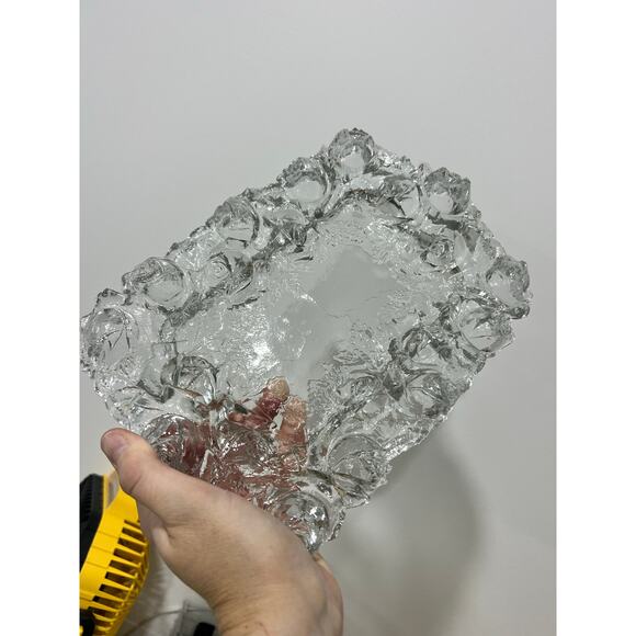 Vintage Goofus Glass Dresser Jar with A Cabbage Rose Design and A Puffy Tray HTF - Picture 6 of 12